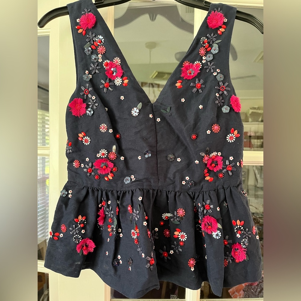 Jcrew jeweled peplum top